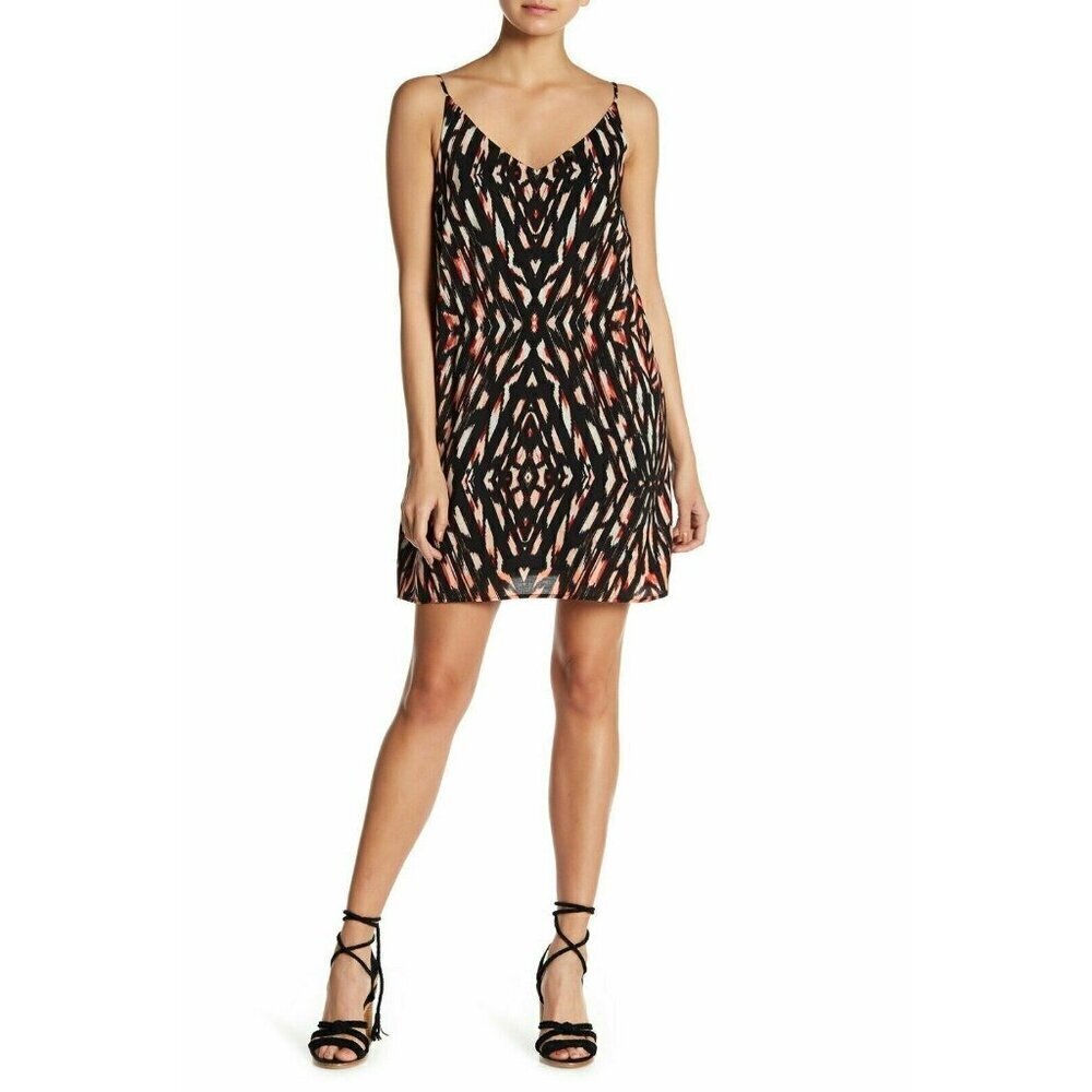 1.State Womens Black Printed Spaghetti Strap Print Dress Size XS $119